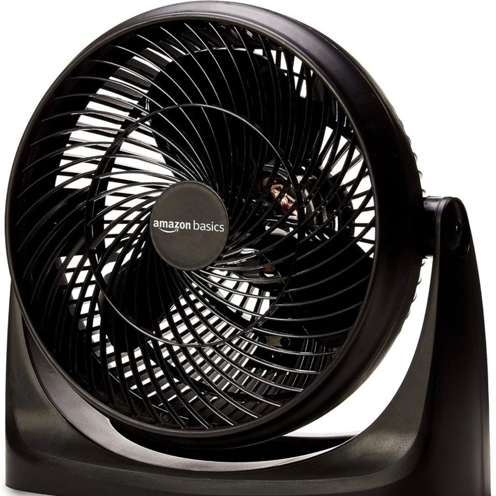 Amazon Basics Black Personal Air Circulator Fan - Compact Desk Fan